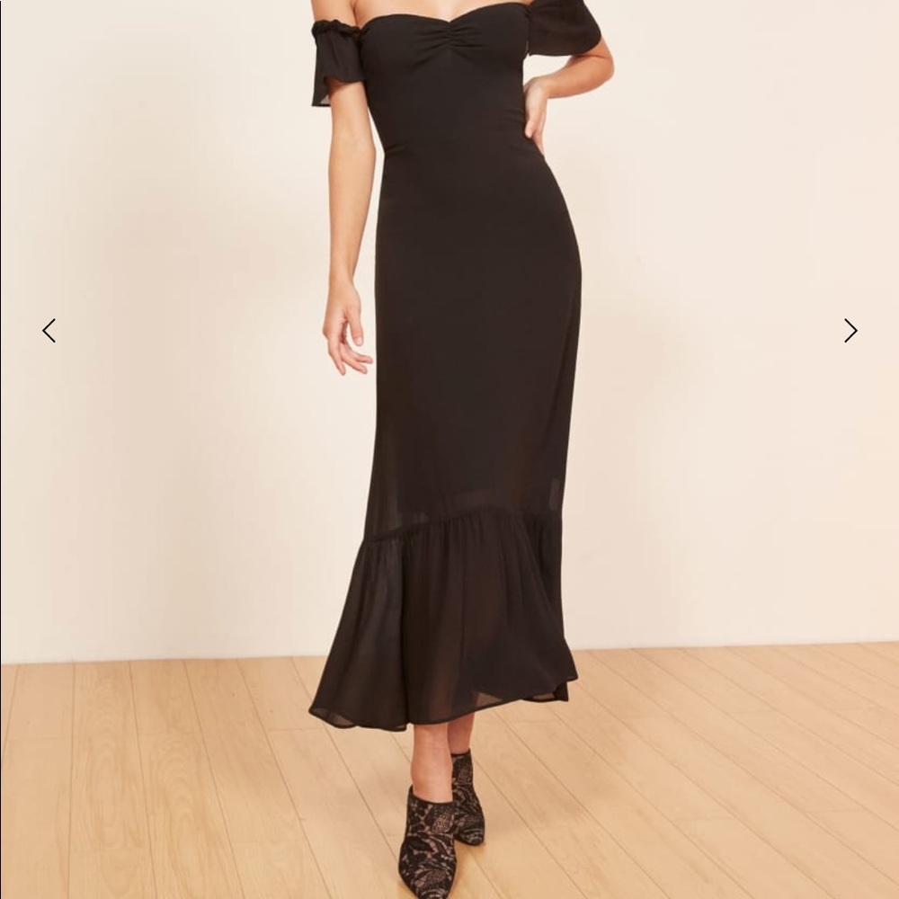 Reformation Butterfly Dress Black size 2